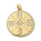 33x30mm 18k Gold Plated Brass Micro Pave Cubic Zirconia Compass Charm Pendant